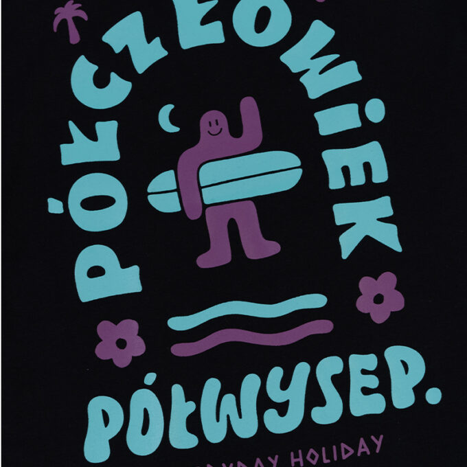T-SHIRT PÓŁCZŁOWIEK PÓŁWYSEP BLACK
