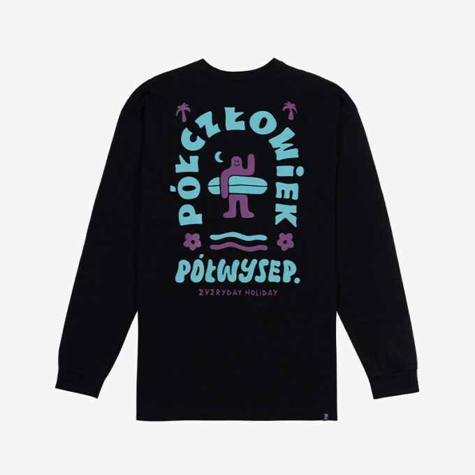 LONGSLEEVE PÓŁCZŁOWIEK PÓŁWYSEP BLACK