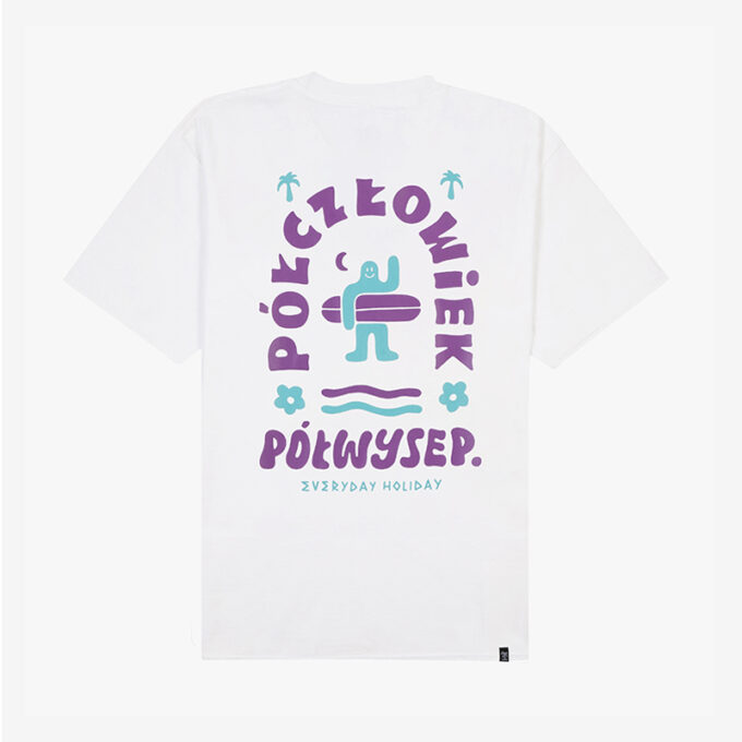 T-SHIRT PÓŁCZŁOWIEK PÓŁWYSEP WHITE