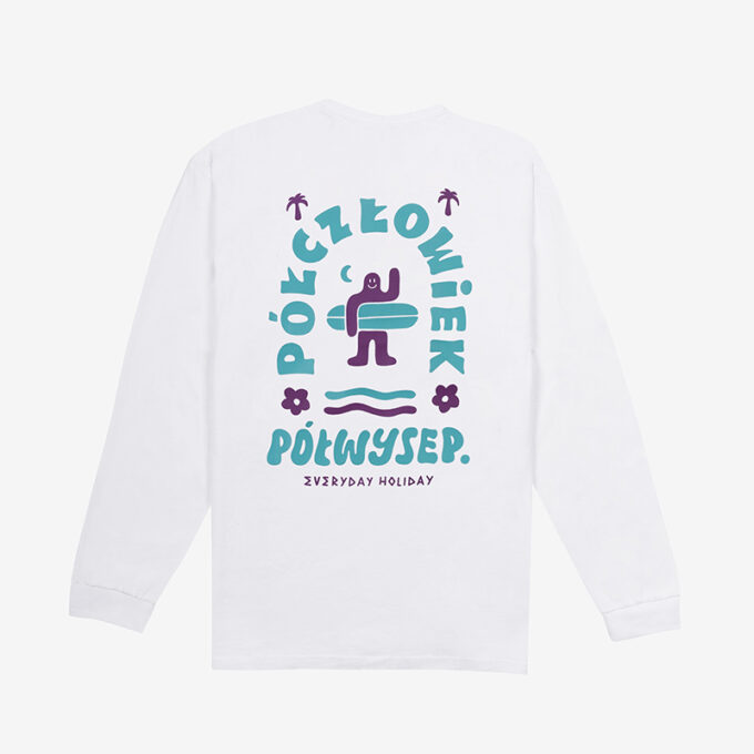 LONGSLEEVE PÓŁCZŁOWIEK PÓŁWYSEP WHITE