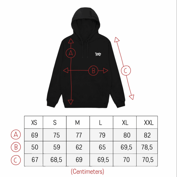 Everyday Holiday Hoodie Sizes Rozmiarowka