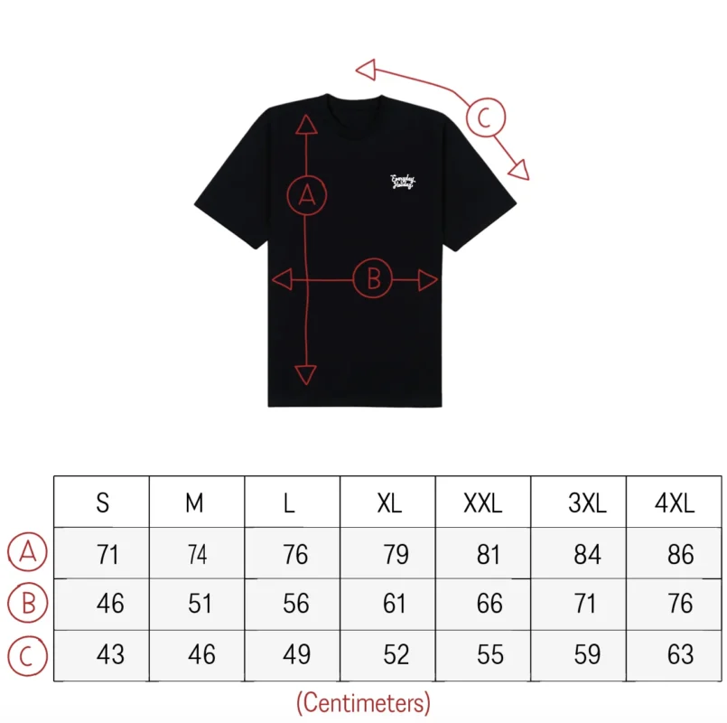 T-shirt koszulka Everyday Holiday Rozmiarówka Sizes